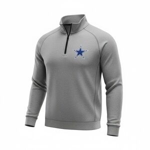 NFL Gray Heather Quarter-Zip Pullover with Star Logo S